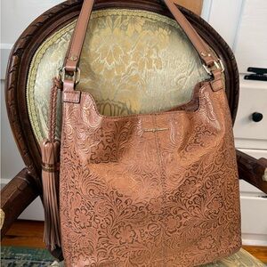 Tommy Bahama Brown Embossed Shoulder Bag